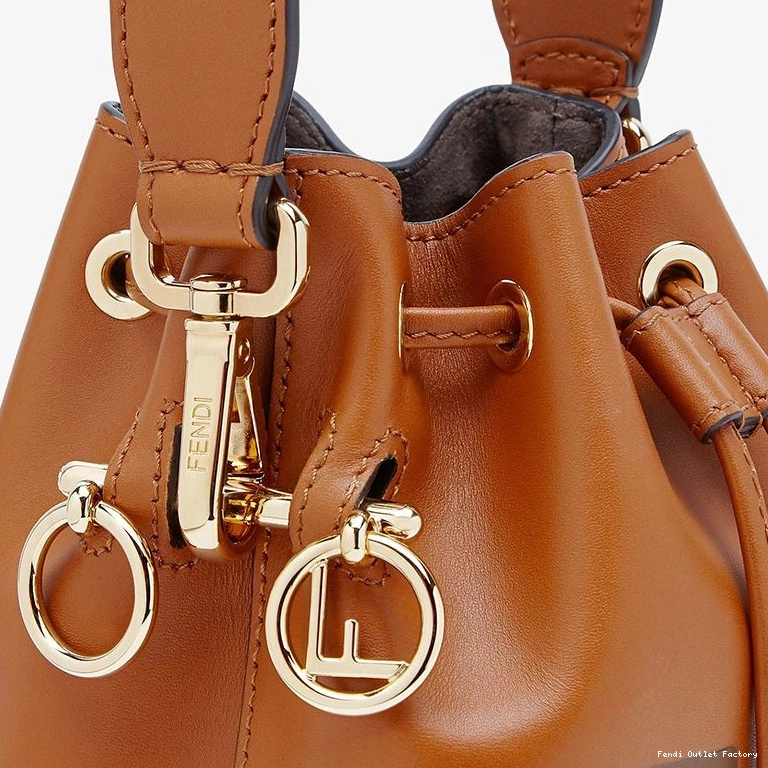 Affordable HOT Logo In Brown Mon Bag Leather Tresor Mini ROMA Bucket Calf Fendi 0708
